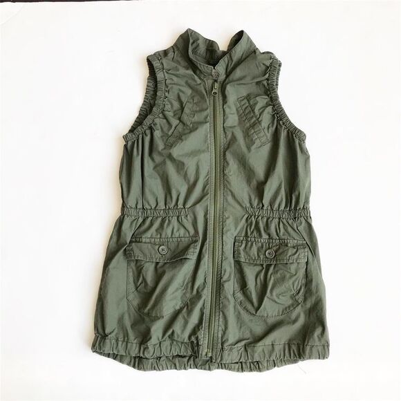 Old Navy olive zip up cargo vest EUC LG(10-12Y) - Picture 1 of 2